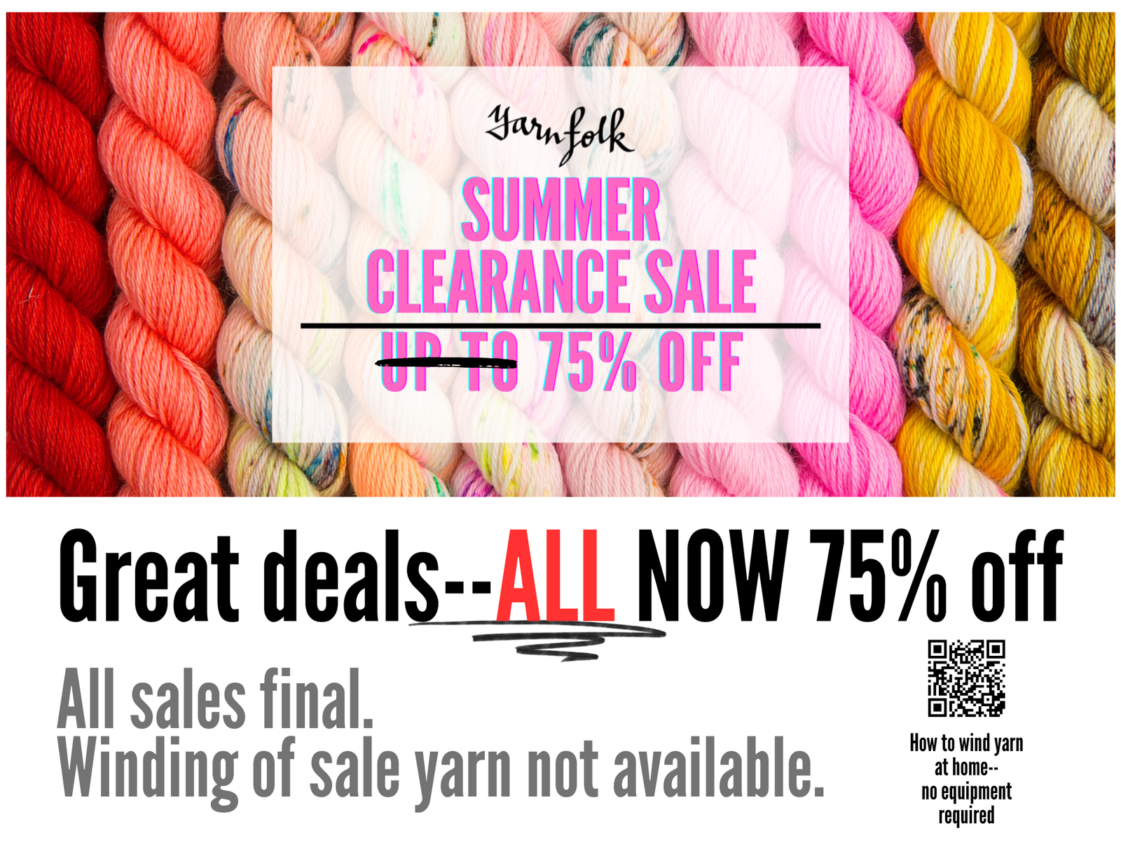 An all-time favorite is BACK 🥳 🧶 -- and remaining clearance is now 75% off