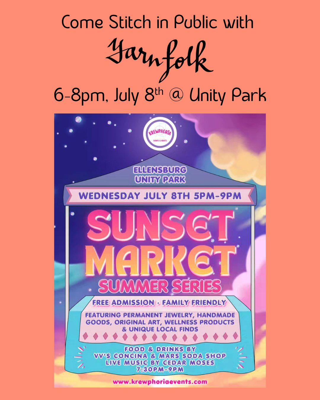 Mark Your Calendars: Stitch in Public 6-8pm July 8th