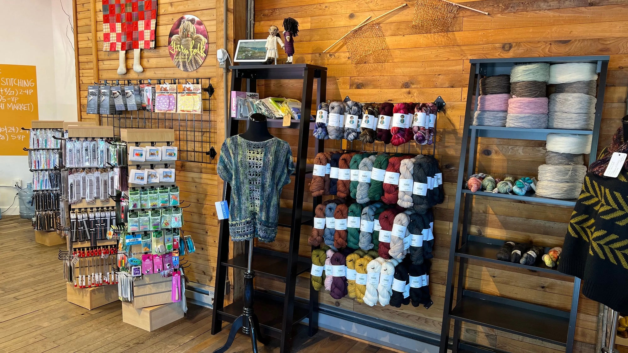 It's starting to take shape in here  (And don't forget--holiday hours this weekend!) Yarn Folk