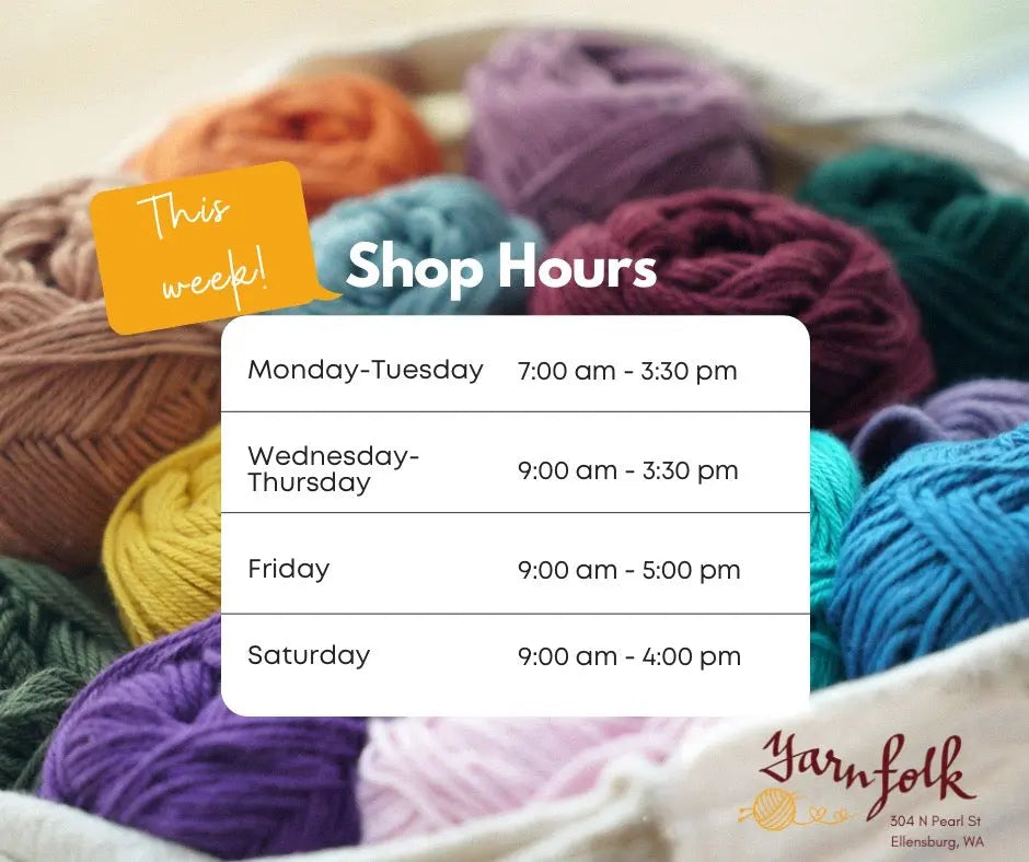 Special Hours This Week! Follow @yarnfolk on Instagram for  Sneak Peeks from Chicago! Yarn Folk
