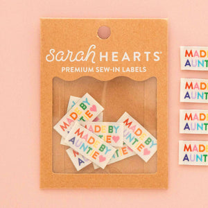 Sarah Hearts Premium Woven Labels
