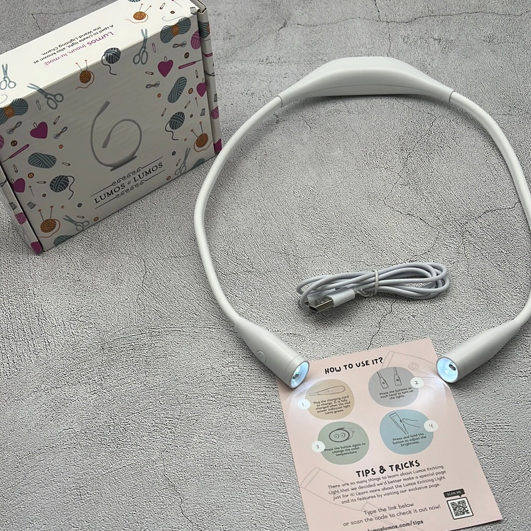 Lumos Knitting Light, Crafter Light Around Neck for Knitters and Crocheters, 3 Colors & Adjustable Brightness. Portable, Wearable, Rechargeable&Long